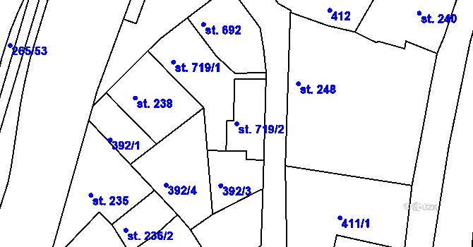 Parcela st. 719/2 v KÚ Týn nad Vltavou, Katastrální mapa