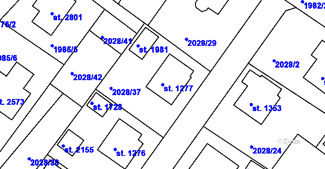 Parcela st. 1277 v KÚ Týn nad Vltavou, Katastrální mapa