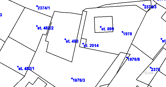 Parcela st. 2014 v KÚ Týn nad Vltavou, Katastrální mapa