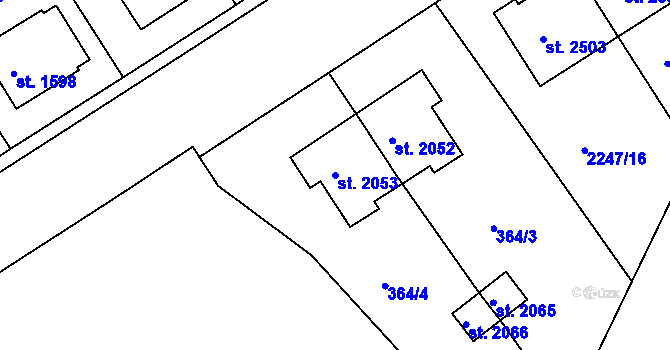 Parcela st. 2053 v KÚ Týn nad Vltavou, Katastrální mapa