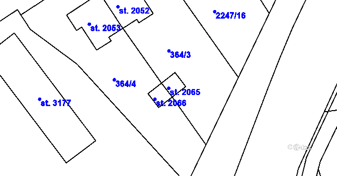 Parcela st. 2065 v KÚ Týn nad Vltavou, Katastrální mapa