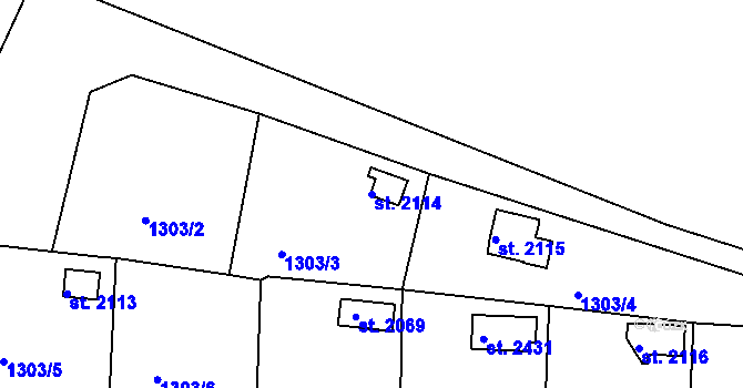 Parcela st. 2114 v KÚ Týn nad Vltavou, Katastrální mapa
