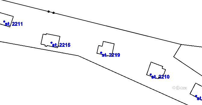 Parcela st. 2219 v KÚ Týn nad Vltavou, Katastrální mapa