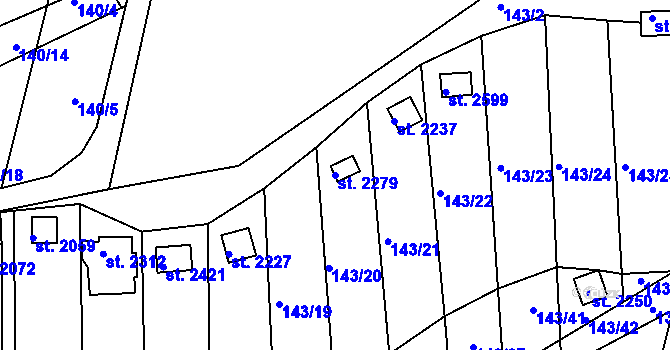 Parcela st. 2279 v KÚ Týn nad Vltavou, Katastrální mapa