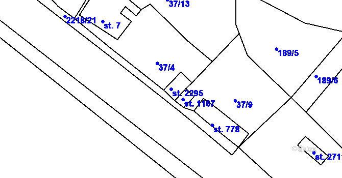Parcela st. 2295 v KÚ Týn nad Vltavou, Katastrální mapa