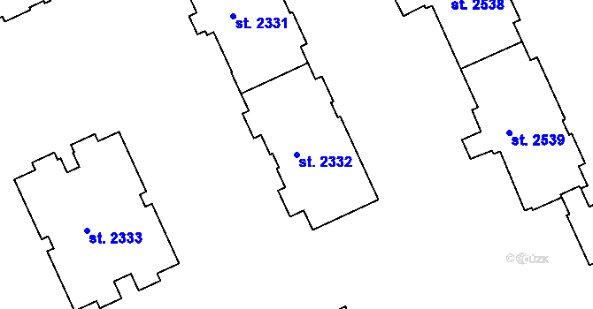 Parcela st. 2332 v KÚ Týn nad Vltavou, Katastrální mapa