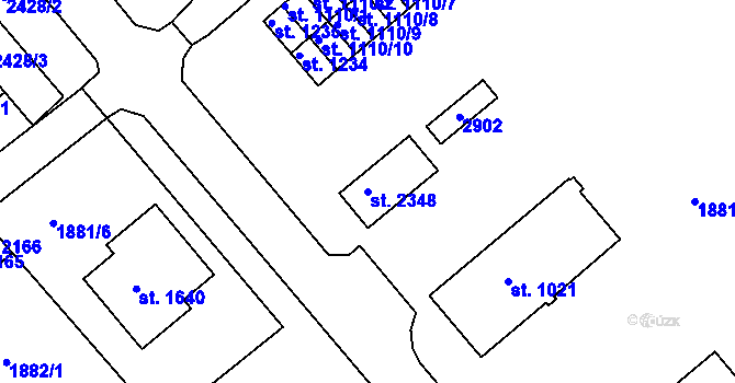Parcela st. 2348 v KÚ Týn nad Vltavou, Katastrální mapa