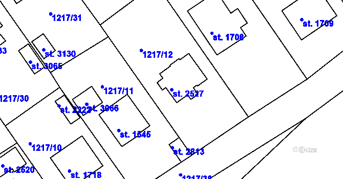 Parcela st. 2527 v KÚ Týn nad Vltavou, Katastrální mapa