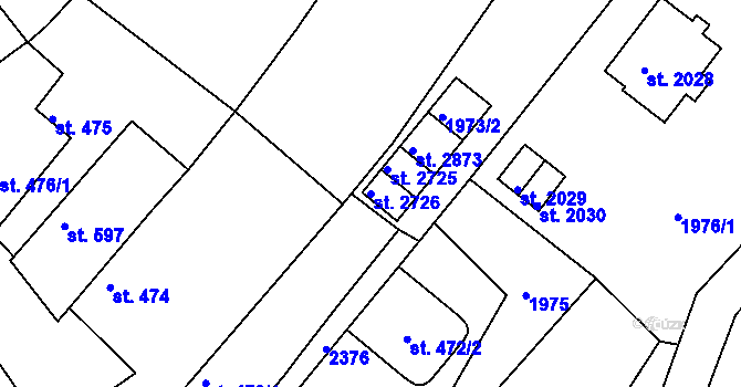 Parcela st. 2726 v KÚ Týn nad Vltavou, Katastrální mapa