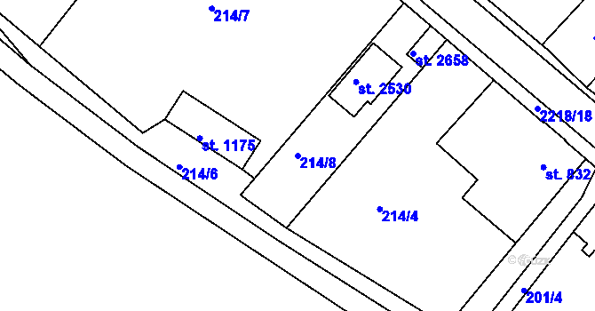 Parcela st. 214/8 v KÚ Týn nad Vltavou, Katastrální mapa