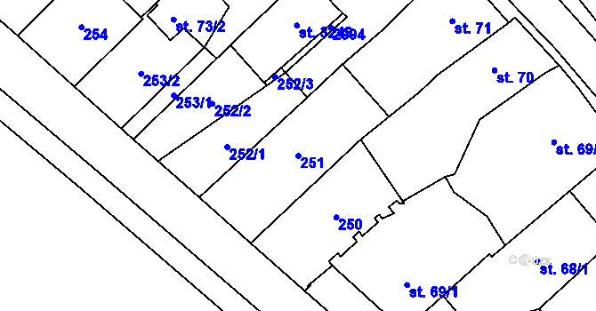 Parcela st. 251 v KÚ Týn nad Vltavou, Katastrální mapa