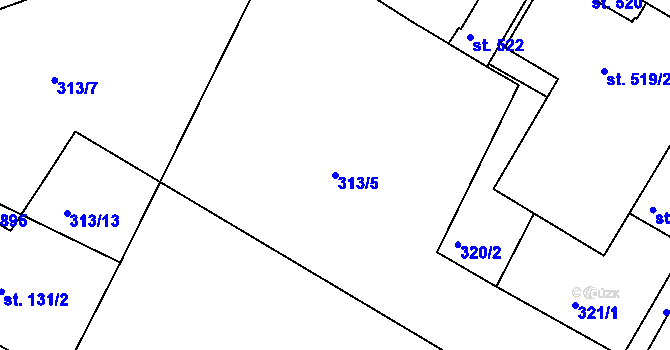 Parcela st. 313/5 v KÚ Týn nad Vltavou, Katastrální mapa