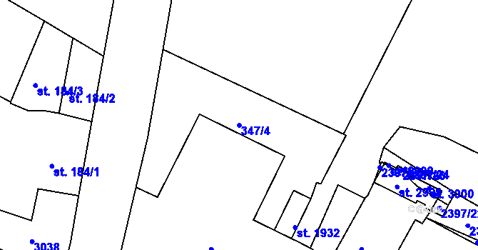 Parcela st. 347/4 v KÚ Týn nad Vltavou, Katastrální mapa