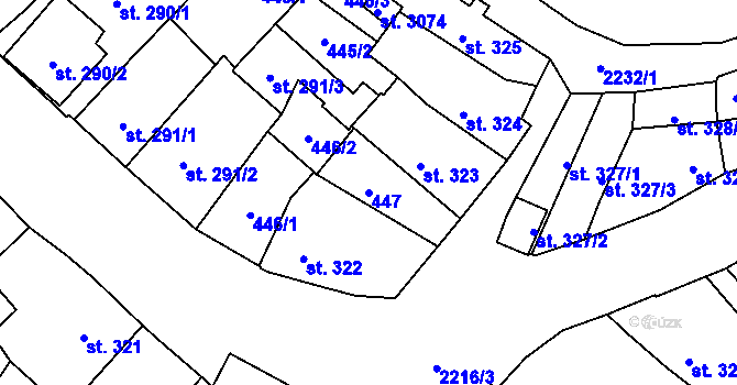 Parcela st. 447 v KÚ Týn nad Vltavou, Katastrální mapa