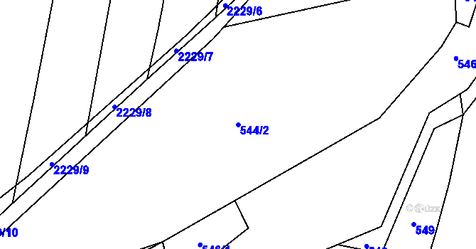 Parcela st. 544/2 v KÚ Týn nad Vltavou, Katastrální mapa