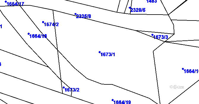 Parcela st. 1673/1 v KÚ Týn nad Vltavou, Katastrální mapa