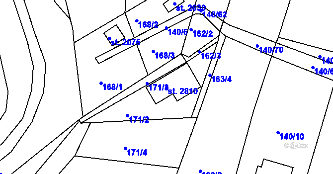 Parcela st. 2810 v KÚ Týn nad Vltavou, Katastrální mapa