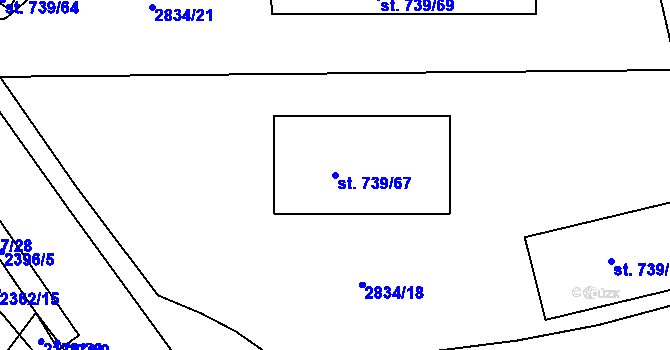 Parcela st. 739/67 v KÚ Týn nad Vltavou, Katastrální mapa