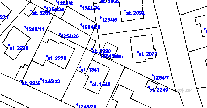 Parcela st. 2865 v KÚ Týn nad Vltavou, Katastrální mapa