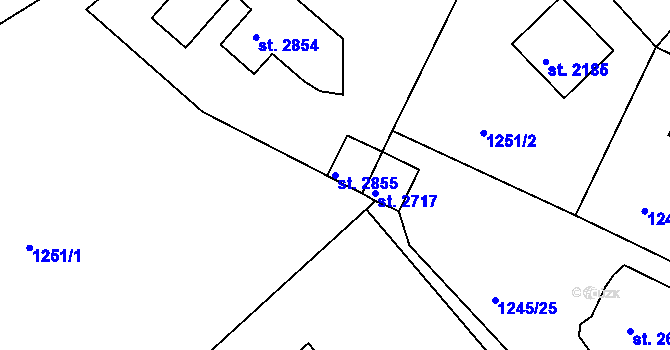 Parcela st. 2855 v KÚ Týn nad Vltavou, Katastrální mapa