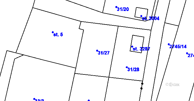 Parcela st. 31/27 v KÚ Týn nad Vltavou, Katastrální mapa
