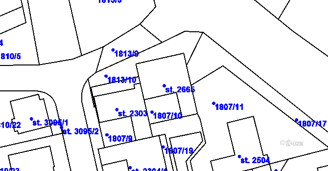 Parcela st. 2665 v KÚ Týn nad Vltavou, Katastrální mapa
