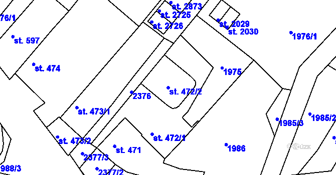 Parcela st. 472/2 v KÚ Týn nad Vltavou, Katastrální mapa
