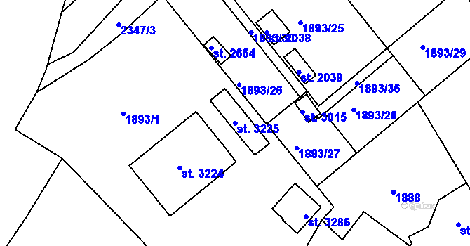 Parcela st. 3225 v KÚ Týn nad Vltavou, Katastrální mapa
