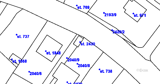 Parcela st. 2430 v KÚ Týn nad Vltavou, Katastrální mapa
