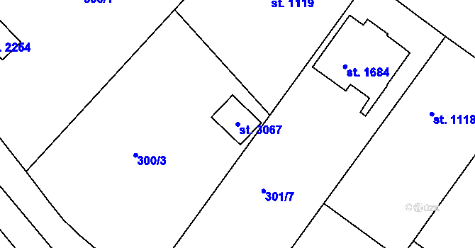 Parcela st. 3067 v KÚ Týn nad Vltavou, Katastrální mapa