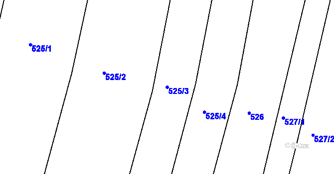 Parcela st. 525/3 v KÚ Týn nad Vltavou, Katastrální mapa