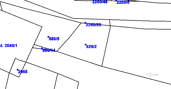 Parcela st. 529/2 v KÚ Týn nad Vltavou, Katastrální mapa