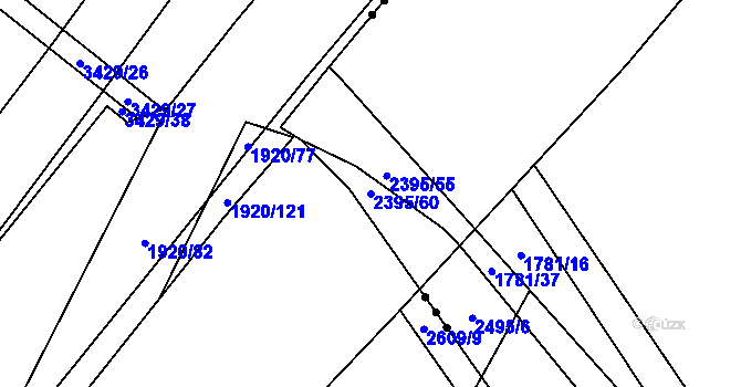 Parcela st. 2395/60 v KÚ Týn nad Vltavou, Katastrální mapa