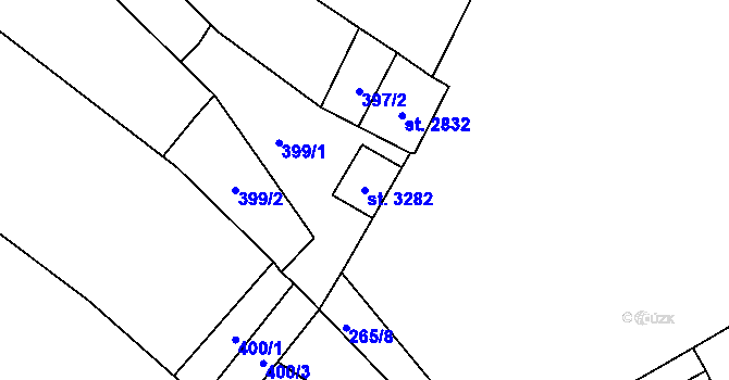 Parcela st. 3282 v KÚ Týn nad Vltavou, Katastrální mapa