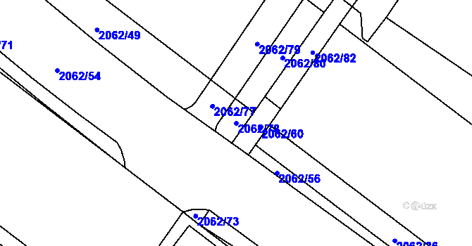 Parcela st. 2062/78 v KÚ Týn nad Vltavou, Katastrální mapa