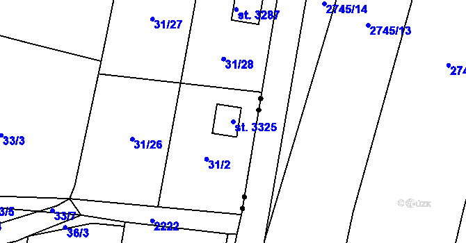 Parcela st. 3325 v KÚ Týn nad Vltavou, Katastrální mapa