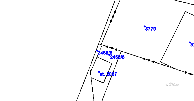 Parcela st. 2468/5 v KÚ Hněvkovice u Týna nad Vltavou, Katastrální mapa