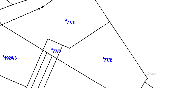 Parcela st. 77 v KÚ Týnec u Dobrovice, Katastrální mapa