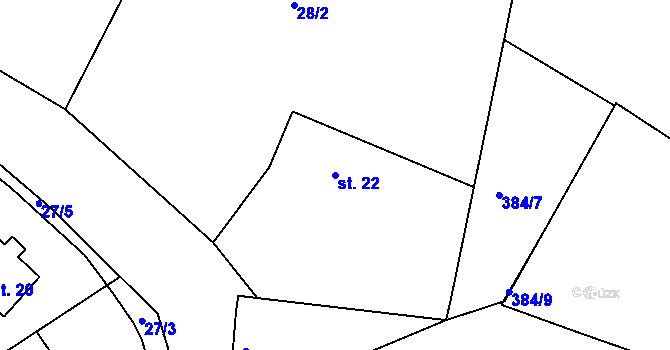 Parcela st. 22 v KÚ Horní Lhota u Klatov, Katastrální mapa
