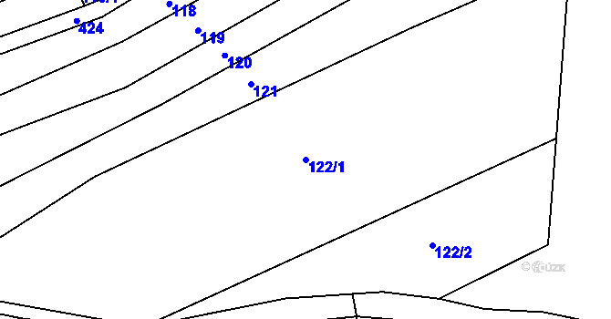 Parcela st. 122/1 v KÚ Javor, Katastrální mapa