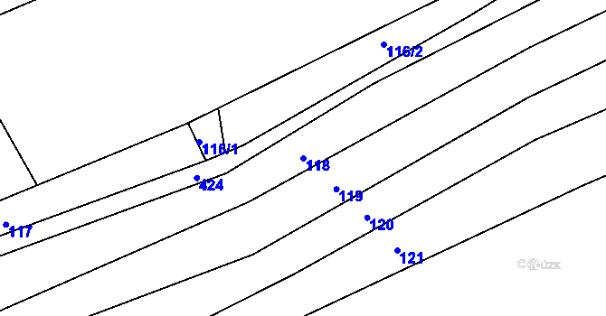 Parcela st. 118 v KÚ Javor, Katastrální mapa