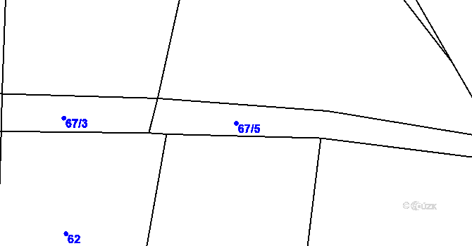 Parcela st. 67/5 v KÚ Loučany, Katastrální mapa