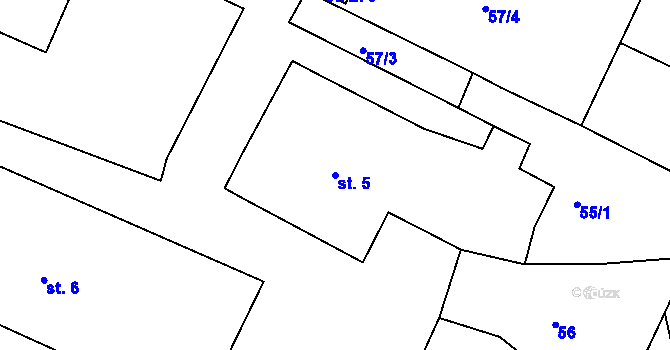 Parcela st. 5 v KÚ Týnec u Janovic nad Úhlavou, Katastrální mapa