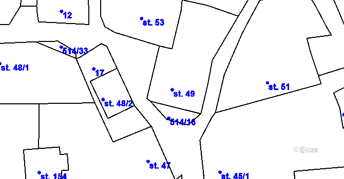 Parcela st. 49 v KÚ Týnec u Janovic nad Úhlavou, Katastrální mapa