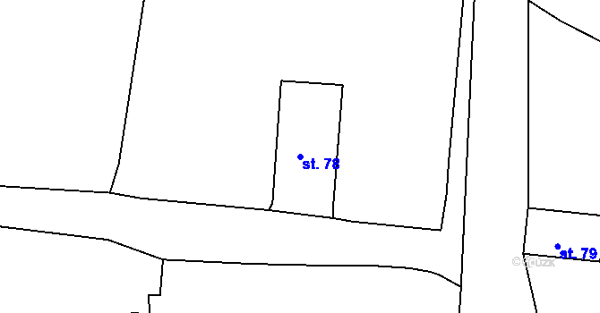 Parcela st. 78 v KÚ Týnec u Janovic nad Úhlavou, Katastrální mapa
