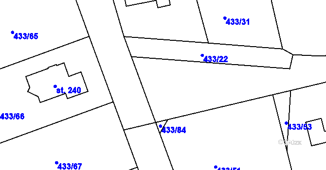Parcela st. 433/58 v KÚ Týnec u Janovic nad Úhlavou, Katastrální mapa