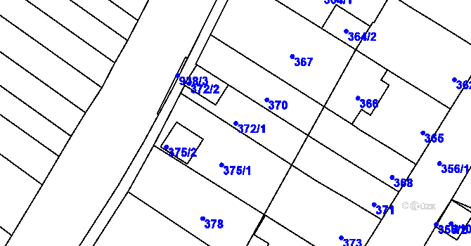 Parcela st. 372/1 v KÚ Týnec na Moravě, Katastrální mapa