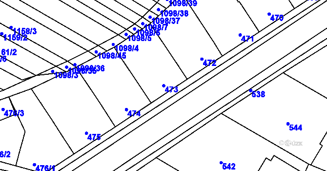 Parcela st. 473 v KÚ Týnec na Moravě, Katastrální mapa