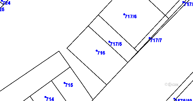 Parcela st. 716 v KÚ Týnec na Moravě, Katastrální mapa