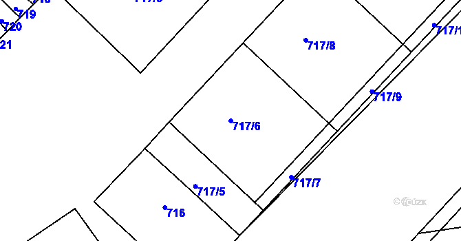 Parcela st. 717/6 v KÚ Týnec na Moravě, Katastrální mapa